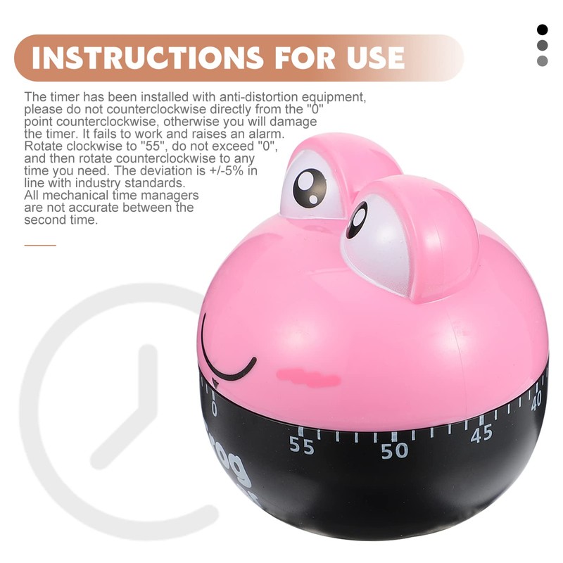 Ciieeo Cartoon Frog Shape Kitchen Timer Mechanical Cooking Reminder for