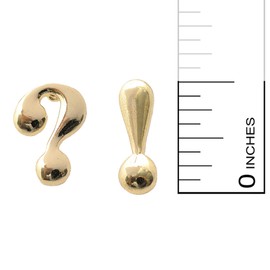 Spinningdaisy Question and Exclamation Mark Earrings Gold