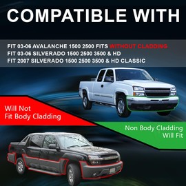 PIT66 LED DRL Headlight Assembly Compatible with Chevy Silverado Avalanche 2003-2006 (Fit No Cladding only) Headlamps Clear Lens Chrome Housing Amber Corner