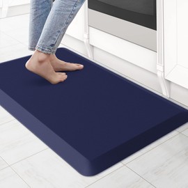 KitchenClouds KitchenClouds Kitchen Mat Cushioned Anti Fatigue Kitchen Rug 0.8inch Waterproof Non Slip Kitchen Rugs and Mats Standing Desk Mat Comfort Floor Mats for Kitchen Sink Office (17.3"x28", Blue)