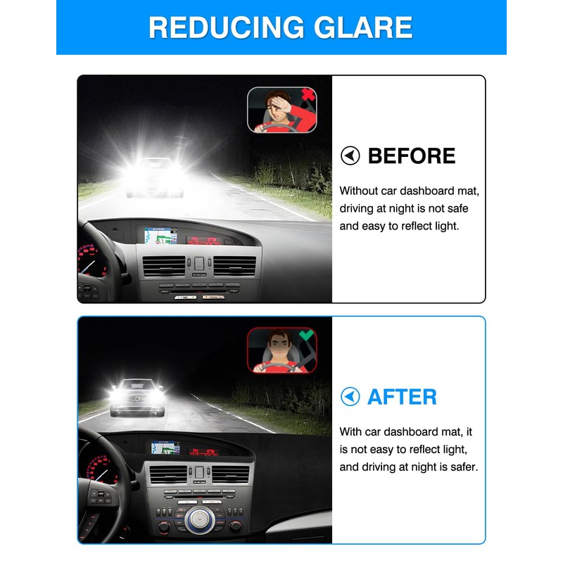 Autorder Dashboard Cover Mat for 2010-2013 Mazda 3 Sedan/Hatchback/MazdaSpeed3 Accessories