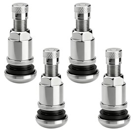 Pack of 4 Metal Valves for Alloy Wheels, Universal Rim Valves 11.3 mm Made of High-Quality Metal Silver Tyre Valves Car Tyres Robust Durable Valve Sets with Strong Compatibility for Car Motorcycle
