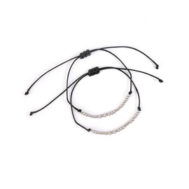 2 Pieces I Love You Morse Code Bracelets For Women Couples Friendship Sister Matching Relationship Bead Bracelet I Love You Valentine's Day Morse Code Friendship Gift, Metal, No gemstone