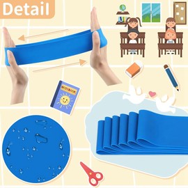 Lamsimoy 12 Pcs Chair Bands Elastic Band Exercise Stretching Resistance Band for Kids with Fidgety Feet for Chairs ADHD Tools Flexible Seating for Classroom Elementary (Blue)