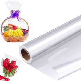Transparent Gift Wrap - Cellophane Wrapping Paper Roll 2.3 Mil Food Paper Foil Roll for Wrapping Gift Baskets Lumen Film and Flowers Gift Baskets Wrap (40 cm x 15 m)