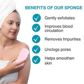 [2count]3D Bath Sponge,Fish Scale Bath Sponge,Mud and Ash Scrubbing Sponge,Exfoliating Bath Sponge,Skin Friendly and Reusable,Alternative to exfoliating Gloves,Random Color.