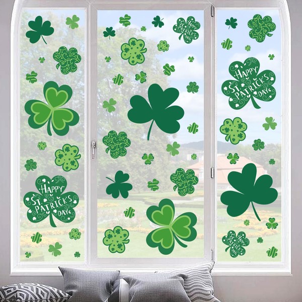 St Patricks Day Window Clings Decorations,109 PCS Reusable Static Spring
