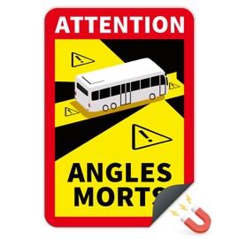 Finest Folia Angles Morts RV004 Magnetic Film 25 x 17 cm for Vehicles Mandatory from 3.5 t in France Warning Blind Spot Magnet UV Weatherproof Durable Magnetic RV004 (Bus Magnet, 3 Stickers)