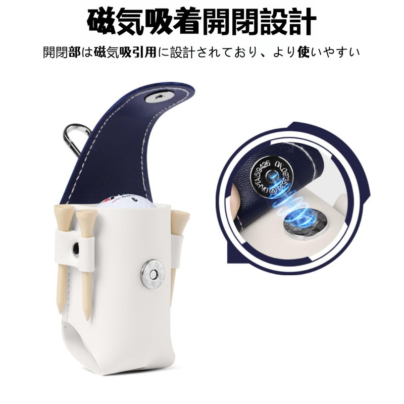 Mirhua Golf Ball Pouch, Blue, Open/Close, Easy On/Off Golf Ball