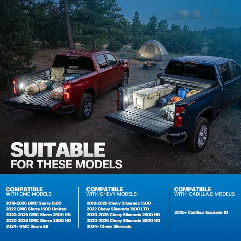 2Pcs LED Truck Bed Light Rear Cargo Area Lamp for