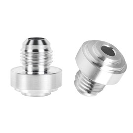 ZNDAW 2PCS 6AN Male Weld on Bung Fitting, Aluminum Male Flare Weldable Fuel Tank Fittings, 6 AN Weld On Thread Connector Hose Adapter for Fuel Oil Coolant Fluid, Car Accessories