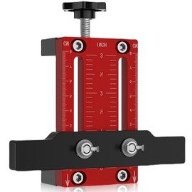 Adjustable Pot Hinge Drilling Template 35 mm, Drilling Template Pot Hinge Concealed Door Hinge Jig, Cabinet Door Installation Positioner Made of Aluminium Alloy with Precise Locking (Red)