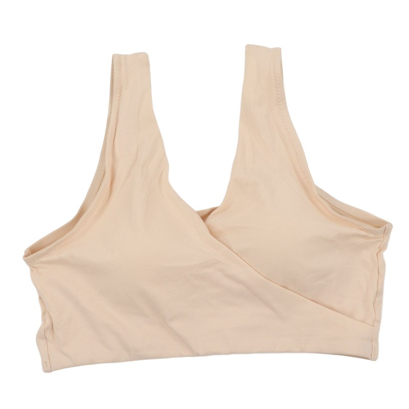 Nursing Bra Fleshcolor Wireless Cross Convenient Breastfeeding Sleep Maternity Underwear