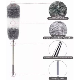 Tafuco Plumero De Microfibra Retráctil Para Techos Limpieza Polvo