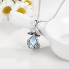VENACOLY Mushroom Necklace 925 Sterling Silver Moonstone Mushroom Snail Pendant