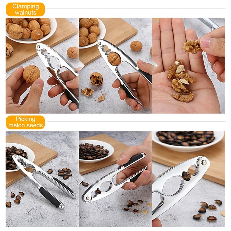 WeddHuis High-quality nutcracker, stainless steel, walnut cracker with non-slip handle,