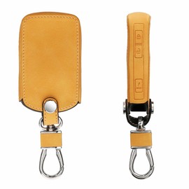 kwmobile Car Key Cover Compatible with Mazda 3-Button CX30 CX50 CX60 CX90 MX-30 - Synthetic Nubuck Leather Fob Cover - Honey Yellow