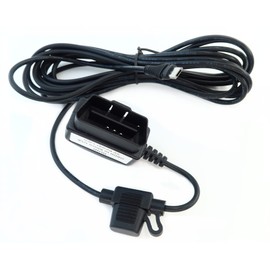 OBD II J1962 Male 16pin obd2 to Micro USB Cable Wiring Harness Power Cable for Dash Camera Cam with Fuse 5V Output