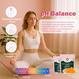 Premium Feminine Balance Gummies Probiotic pH Balance Gummies for Women Health Hawaiian Pineapple Flavor Vegan & Sugar-Free 60 Gummies 30 Day Supply