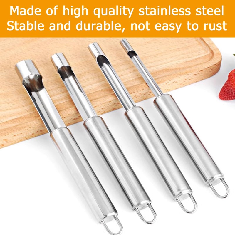 Coufce Multi-Function Corer and Pitter Set 4 Pieces Stainless Steel