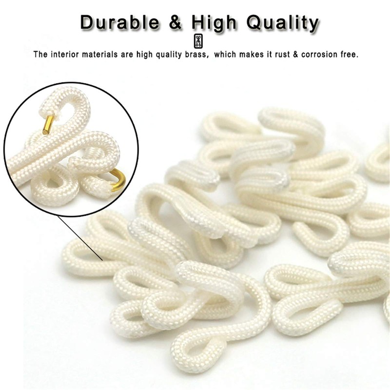 10 Sets White Covered Hook and Eye Fastenings Sewing Closure