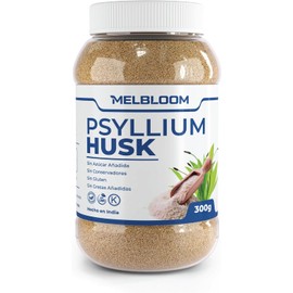 Psyllium Husk en Polvo 300g 100% Natural Apto para Dieta Vegana, Keto & Kosher Producto Premium Alto Contenido de Fibra Sin azucar y Sin Gluten
