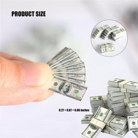 210 Pcs Mini Dollar Bills Set 1:12 Dollhouse Miniature Scene Prop Money Realistic Mini Minature Things Stuff for Doll House Accessories Decorations