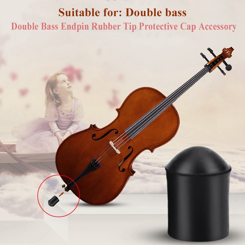 HilBeliFU Cello Stopper, 2 Pcs Cello Endpin Rubber Cap Set,