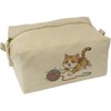 'Playful Cat' Canvas Wash Bag/Makeup Case (CS00041024)