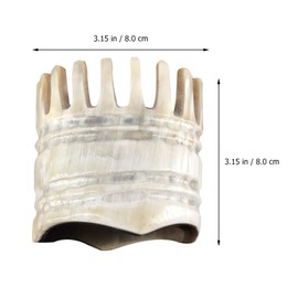 Minkissy Natural Horn Comb Ox Horn Head Scalp Massager Portable Massage Hair Straightening Comb Tool for Men Women Beige 8 cm