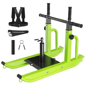 Weight Sled Adjustable Height - Weight Training Pull Sled Gym Equipment for Fitness Strength & Speed Training - Color: Green