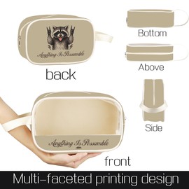TOBGBE Possum Gifts Opossum Clear Makeup Bag Anything Is Possumble Transparent Toiletry Bags with Zipper Wildlife Rescue Gift (Possumble Clear MB)