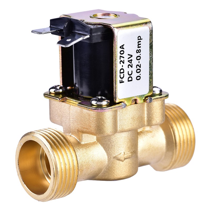 3/4" DC 24V Normally Closed Brass Electric Solenoid Magnetic Valve