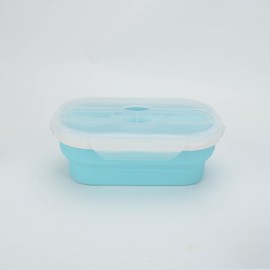 FOLD IT portable, foldable (duh) silicone cup and/or lunch box for kids & adults. - Color: blue, style: water cup