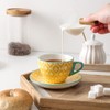 Selamica Ceramic 8 oz Cappuccino Cup Set with Saucers, Espresso
