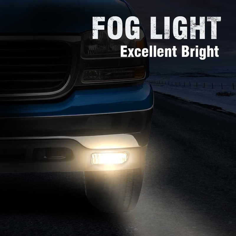 DOTCOM Fog Lights Compatible with Chevy Silverado 1500/2500 1999-2002/Fit Chevy