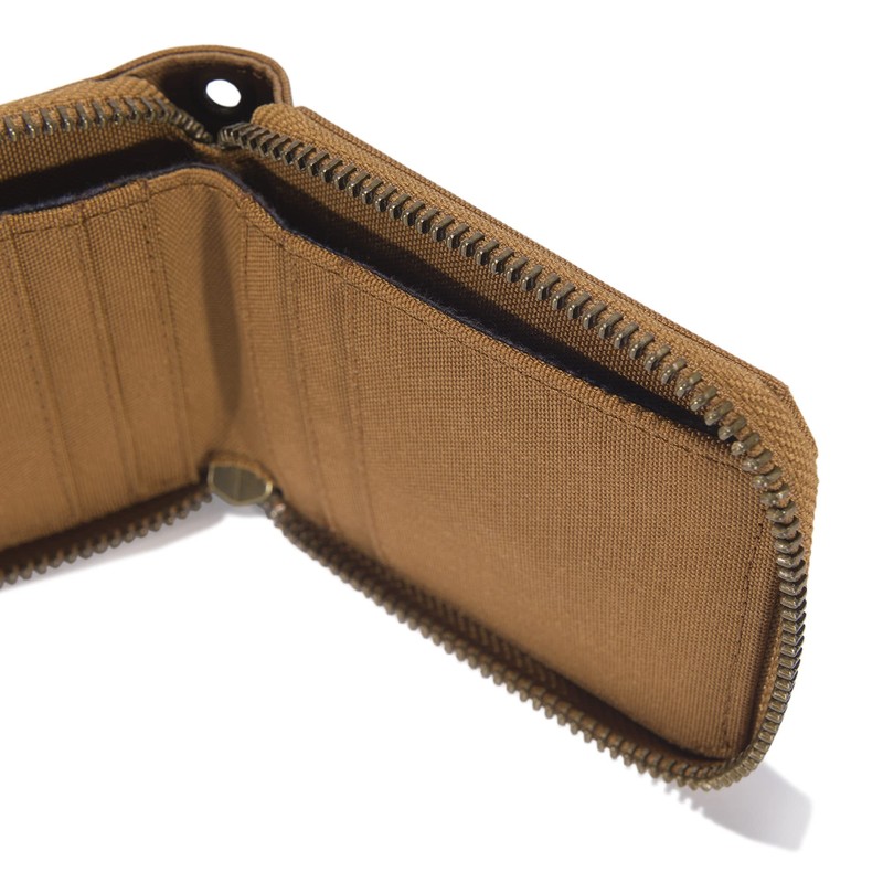Carhartt Men's Casual Canvas Zip, Durable Zippered Wallets, Brown, One