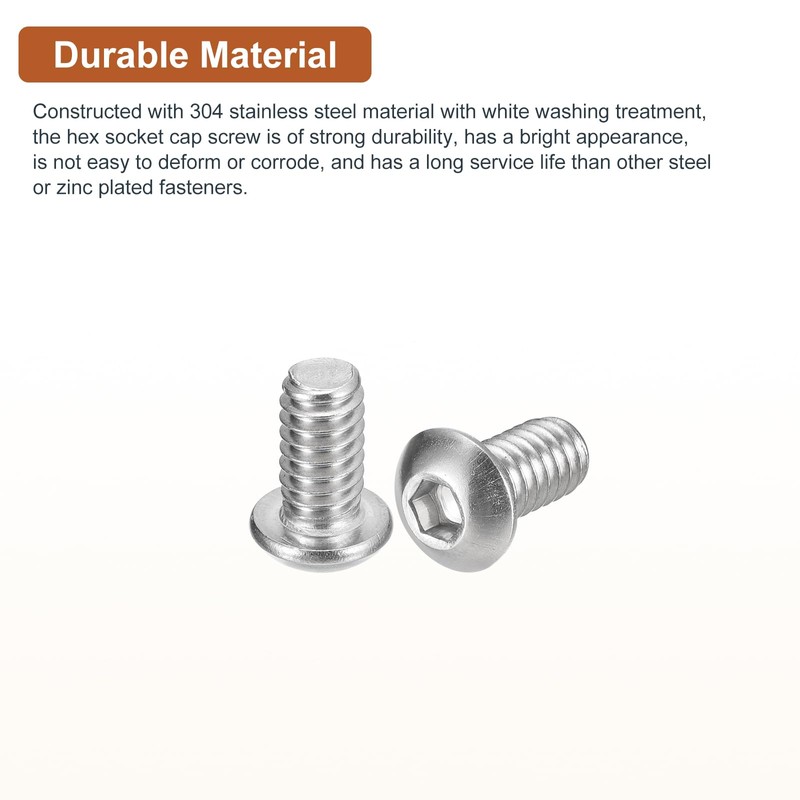 DTGN 1/4-20x1/2" Button Head Socket Cap Screws - 25Pack -