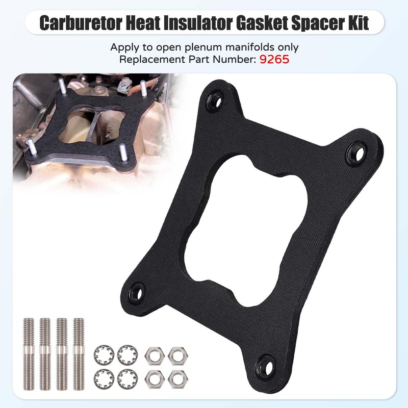 Atesilor 9265 Square Bore Carburetor Heat Insulator Gasket Spacer with