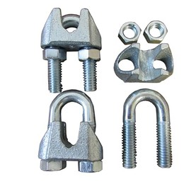 Jones Sports 1/8" Cable Clamps (6 pcs) - Galvanized Steel U-Bolts for Cable, Rope, or Wire - High Strength, Ideal for Industrial & Marine Use