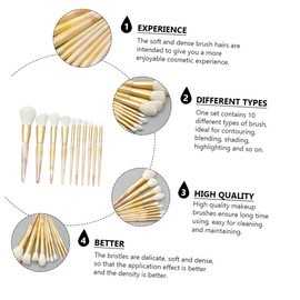 PACKOVE 10Pcs Marble Pattern Makeup Brushes Professional Face Powder Foundation Brushes for Contouring Blending and Highlighting for Daily and Professional Use