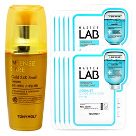 Tony Moly Intense Care Gold 24K Snail Serum + Master Lab Aqua Jet Mask Sheet 10 sheets free / 토니모리 인텐스케어 골드 24K 스네일 세럼+마스터랩 아쿠아젯 마스크시트 10매 증정