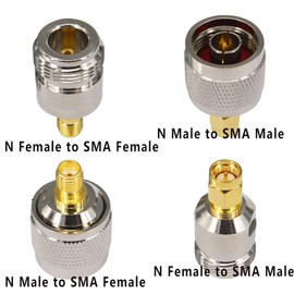 BOOBRIE SMA to N Type Adapter Kit 4PCS SMA 4G Antenna Adapter SMA Female/Male to N Male/Female Connector Signal Booster Adapter N to SMA for CB Antenna Radio Wifi Antenna Wirelesse Wifi Router Antenna