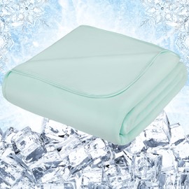 PAVILIA Cooling Blanket for Hot Sleepers, Lightweight Summer Blanket for Bed, Cooling Chill Throw Blanket for Night Sweats Absorb Heat for Adult Kid Baby on Warm Night, Teal Green, 50x60 inch