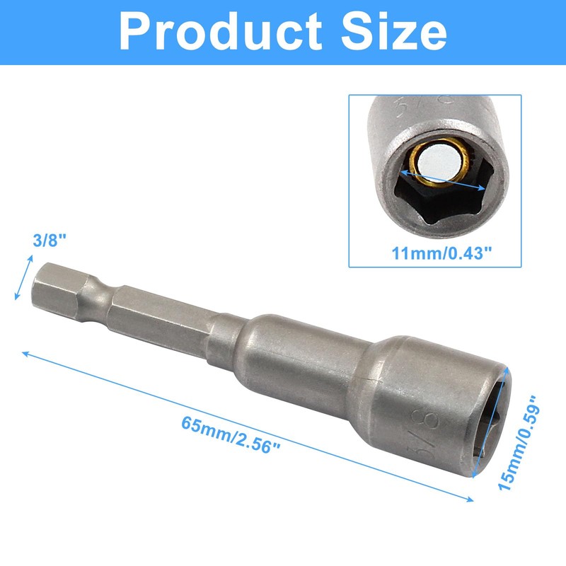 Litoexpe 10 Pcs 3/8 Inch Hex Magnetic Power Hex Nut