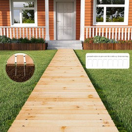 8FT Wooden Garden Pathway,Non-Slip Straight Garden Walkway,Garden Paver