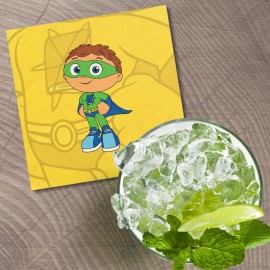 Unbranded Super Why Cartoon 4'' X 4'' Square Wooden Coaster