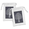 Lunarable Tree of Life Fabric Pouch Set of 2, Doodle
