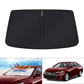 KUST Parasol de parabrisas de ajuste personalizado para Toyota Camry 2012-2017, protector de visera plegable que bloquea los rayos UV y mantiene tu coche fresco