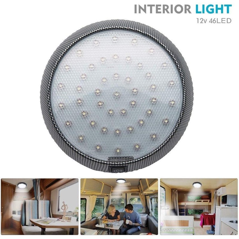 Riloer Car Reading Light 12V 46-LED Round Car Auto Interior